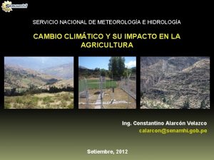 SERVICIO NACIONAL DE METEOROLOGA E HIDROLOGA CAMBIO CLIMTICO