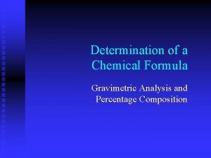 Gravimetric analysis formula