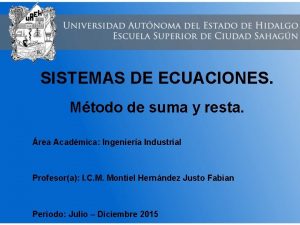 Sistema de ecuaciones de suma y resta