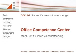 Berlin COC AG Partner fr Informationstechnologie Burghausen Hamburg