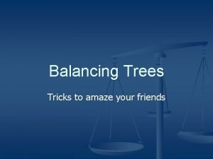 Balancing Trees Tricks to amaze your friends Background