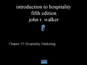 John r walker introduction to hospitality management