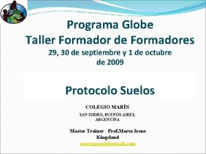 Programa Globe Taller Formador de Formadores 29 30