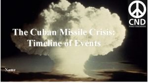 Cuban missile crisis timeline