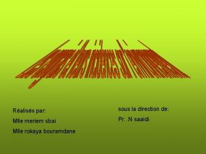 Raliss par sous la direction de Mlle meriem