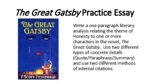 The great gatsby introduction essay