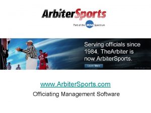 www Arbiter Sports com Officiating Management Software Officials