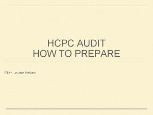 Hcpc audit notification