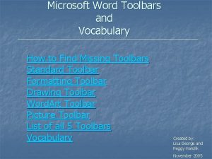 Standard toolbar in microsoft word
