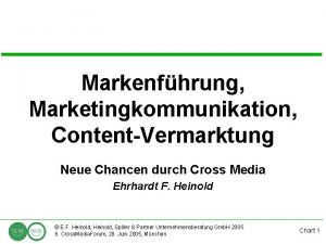 Markenfhrung Marketingkommunikation ContentVermarktung Neue Chancen durch Cross Media