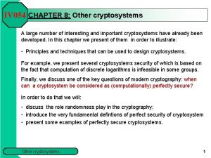 IV 054 CHAPTER 8 Other cryptosystems A large