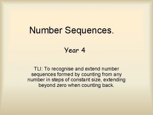 Number sequences year 4