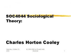 Charles horton cooley theory