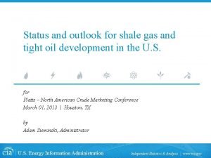 Status and outlook for shale gas and tight