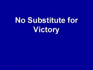 No Substitute for Victory Pastor Ted Haggard I