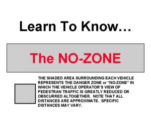 Learn To Know The NOZONE THE SHADED AREA
