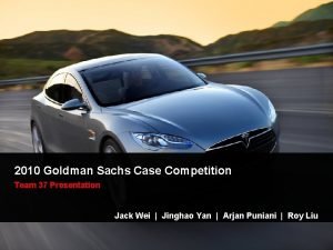 Goldman sachs case competition