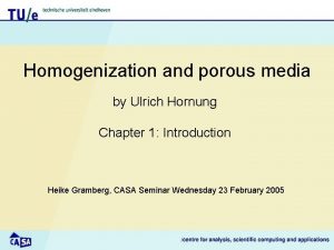 Homogenization and porous media by Ulrich Hornung Chapter