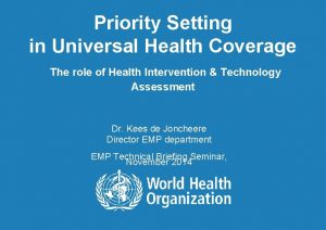 Dimensions of universal health coverage