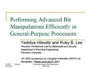 Performing Advanced Bit Manipulations Efficiently in GeneralPurpose Processors