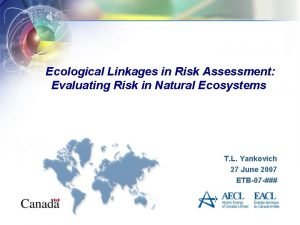 Ecological Linkages in Risk Assessment Evaluating Risk in