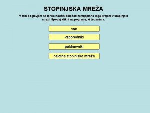 Stopinjska mreža vaje