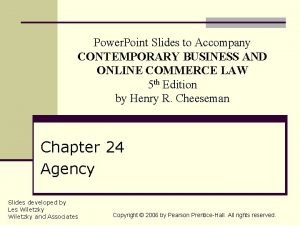 Power Point Slides to Accompany CONTEMPORARY BUSINESS AND