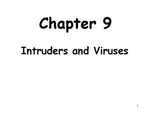 Chapter 9 Intruders and Viruses 1 Outline Intruders