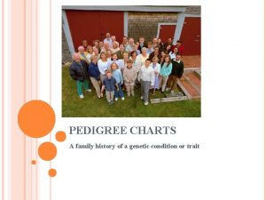 PEDIGREE CHARTS A family history of a genetic