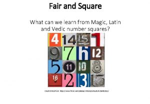Fair and Square What can we learn from