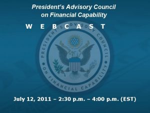 President's advisory council on financial capability