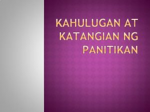 Isang uri ng panitikan na nagpapahayag ng kaisipan o diwa