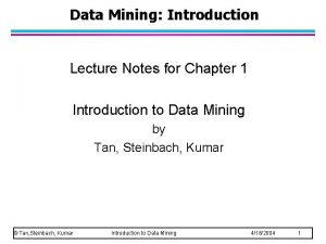 Data mining lecture notes