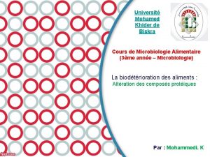 Universit Mohamed Khider de Biskra Cours de Microbiologie