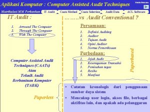 Aplikasi Komputer Computer Assisted Audit Techniques Matrikulasi MM