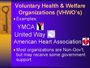 Voluntary health and welfare organization examples