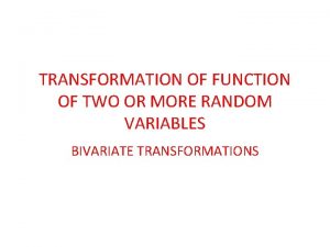 Mgf method transformation