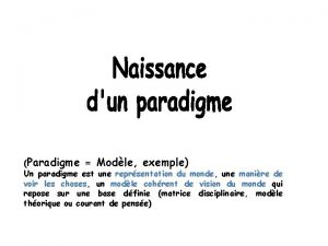 Paradigme exemple