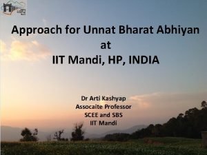 Approach for Unnat Bharat Abhiyan at IIT Mandi