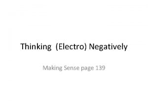 Thinking (electro) negatively answers