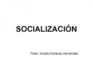 SOCIALIZACIN Profa Amalia Pichardo Hernndez Robert y Lascoumes