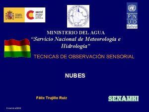 MINISTERIO DEL AGUA Servicio Nacional de Meteorologa e