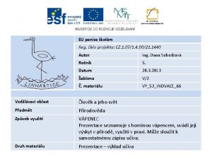 EU penze kolm Reg slo projektu CZ 1