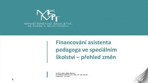 Financovn asistenta pedagoga ve specilnm kolstv pehled zmn