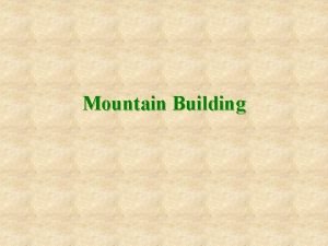 Mountain Building Deformation Deformation is a general term