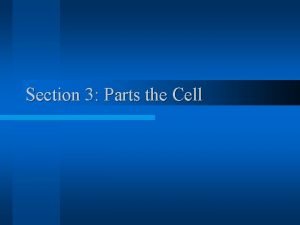 Section 3 Parts the Cell Definition of Cell