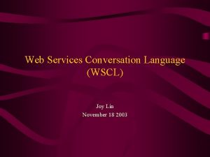 Wscl in web services