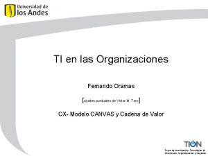 TI en las Organizaciones Fernando Oramas ajustes puntuales