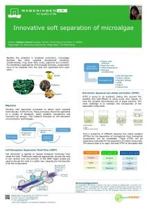 Innovative soft separation of microalgae Authors Catalina Suarez