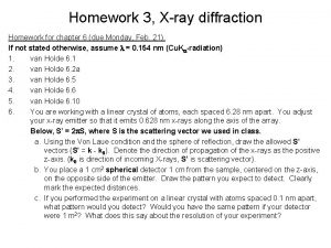 Homework 3 Xray diffraction Homework for chapter 6